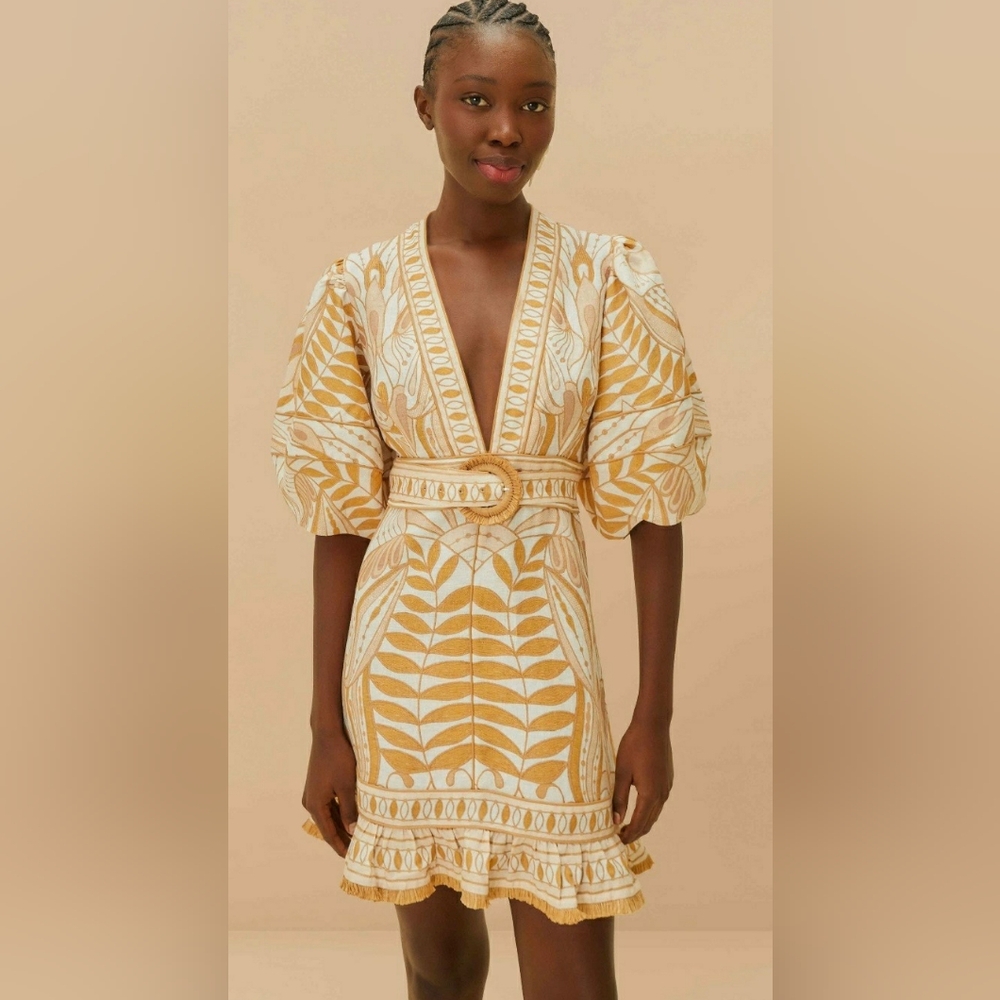 Farm Rio Lace Nature Mini Dress *No Belt*